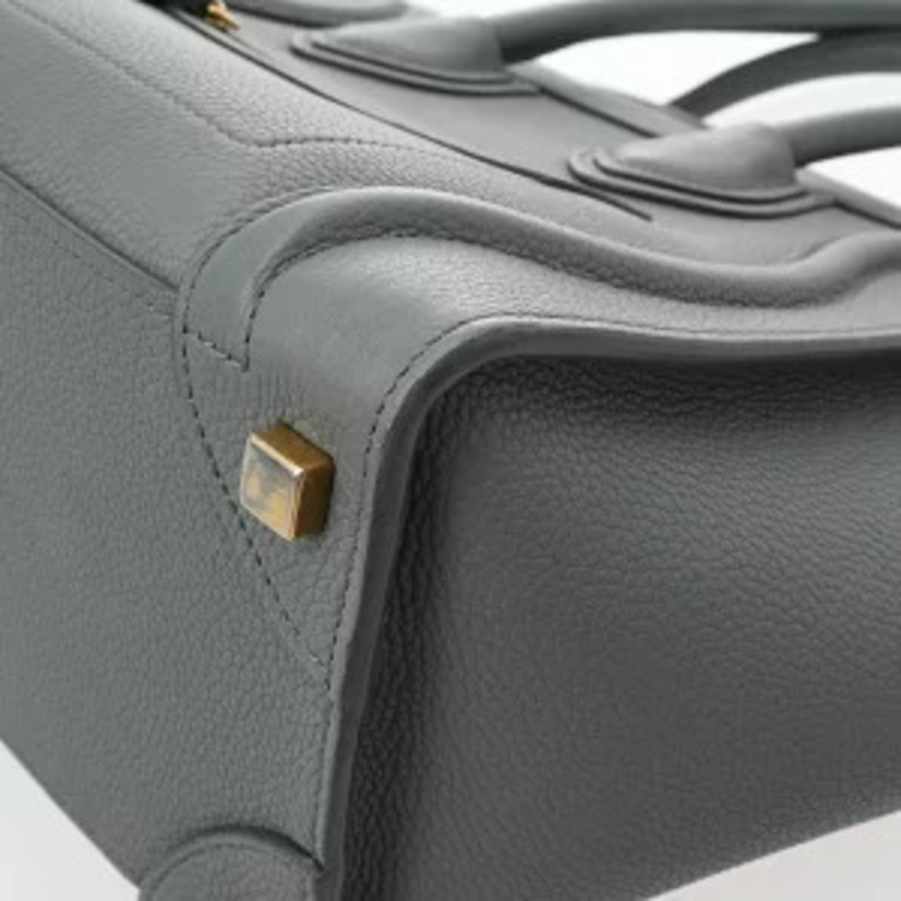 Celine Luggage Corduroy Drummed Calf Leather Handbag - Picture 6 of 9